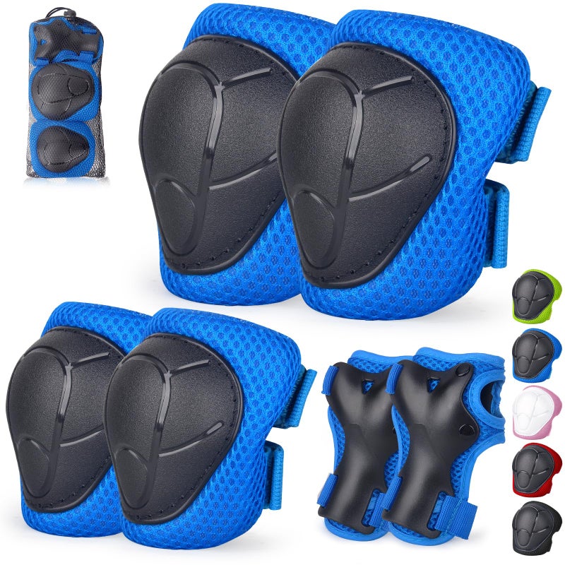 Banzk Kids/Youth Knee Pads and Elbow Pads Set with Wrist Guard 3 in 1 Kids Protective Gear Set for Kids 3-14 Years for Skateboard Roller Skating Skiing Rollerblading Cycling BMX Biking Running Scooter - Image 1